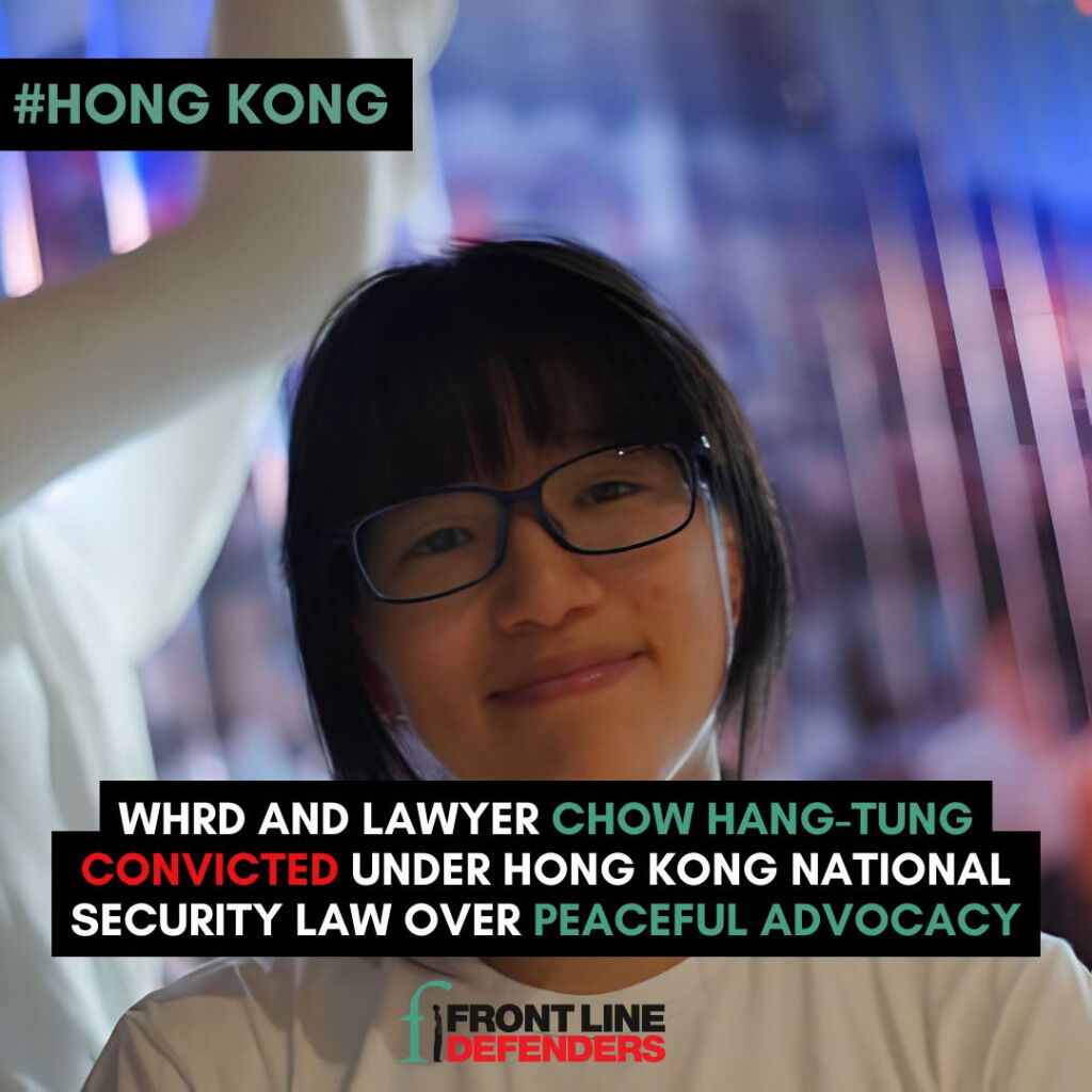 Chow Hang-tung convicted under Hong Kong National Security Law
