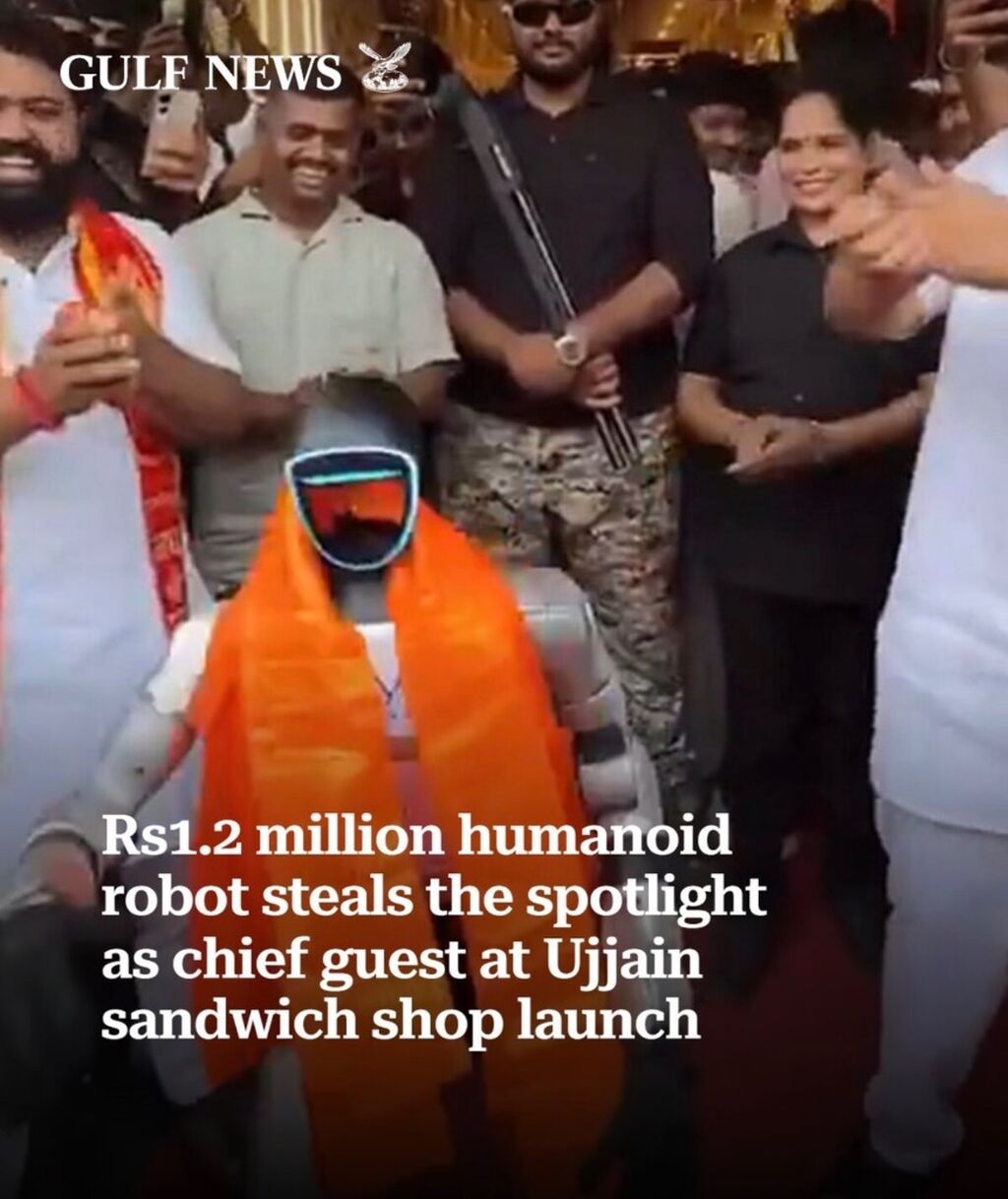 Rs1.2 million humanoid robot steals the spotlight as chief guest at Ujjain sandwich shop launch