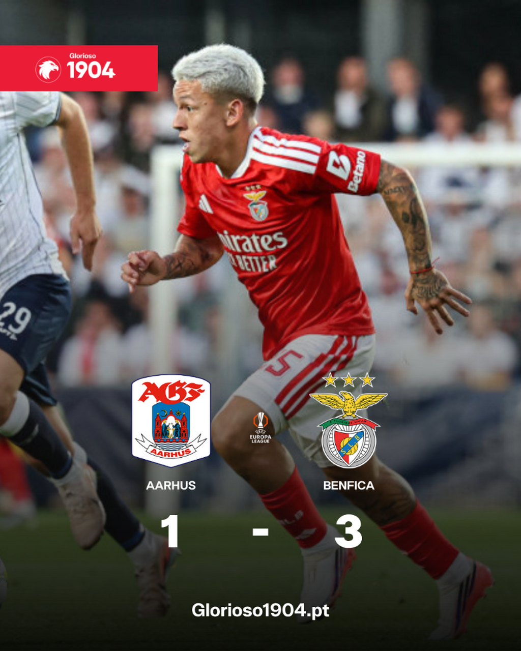 Benfica despacha Aarhus com show de Prestianni e garante qualifica&ccedil;&atilde;o para a Liga Europa