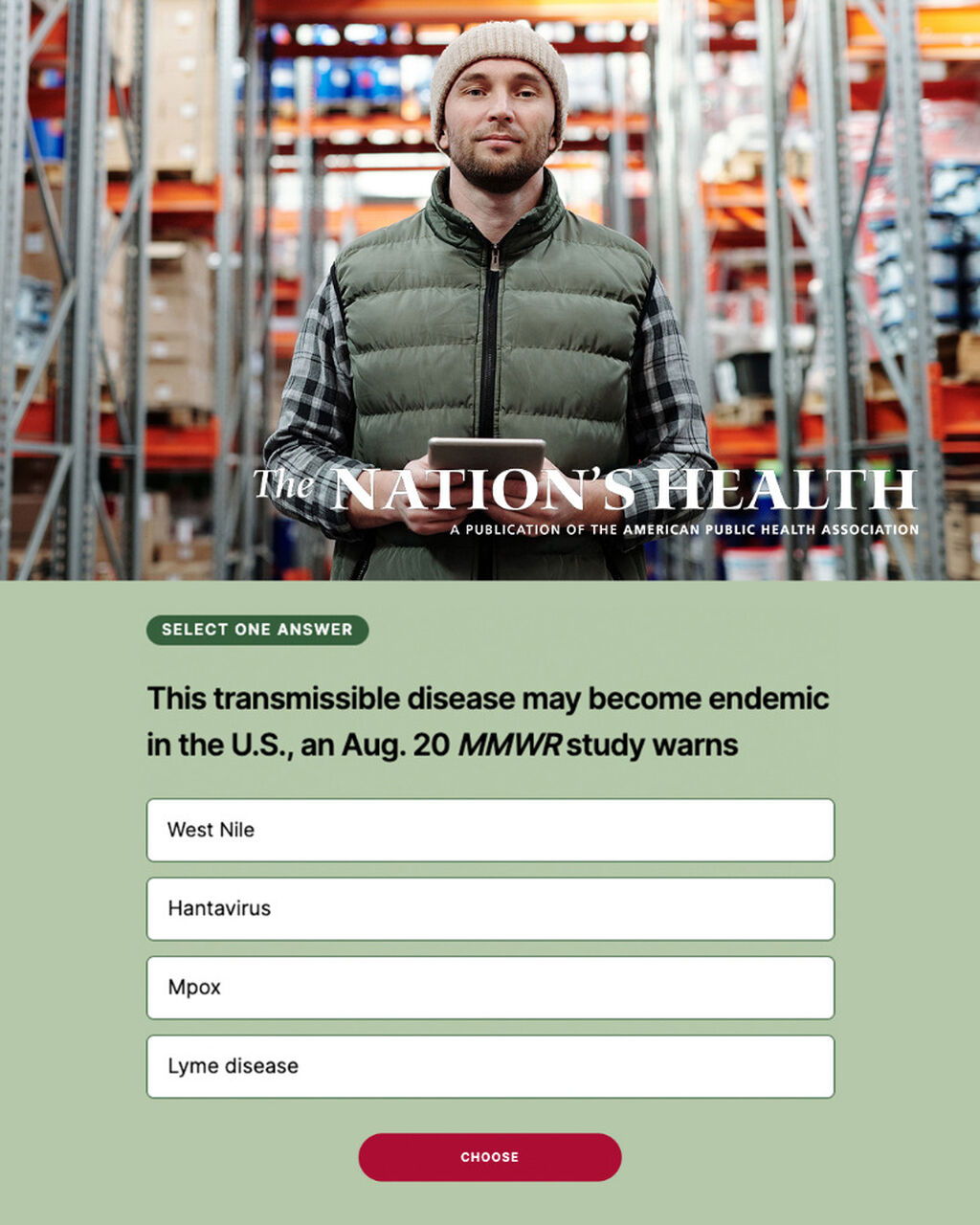August 28 Public Health News Quiz