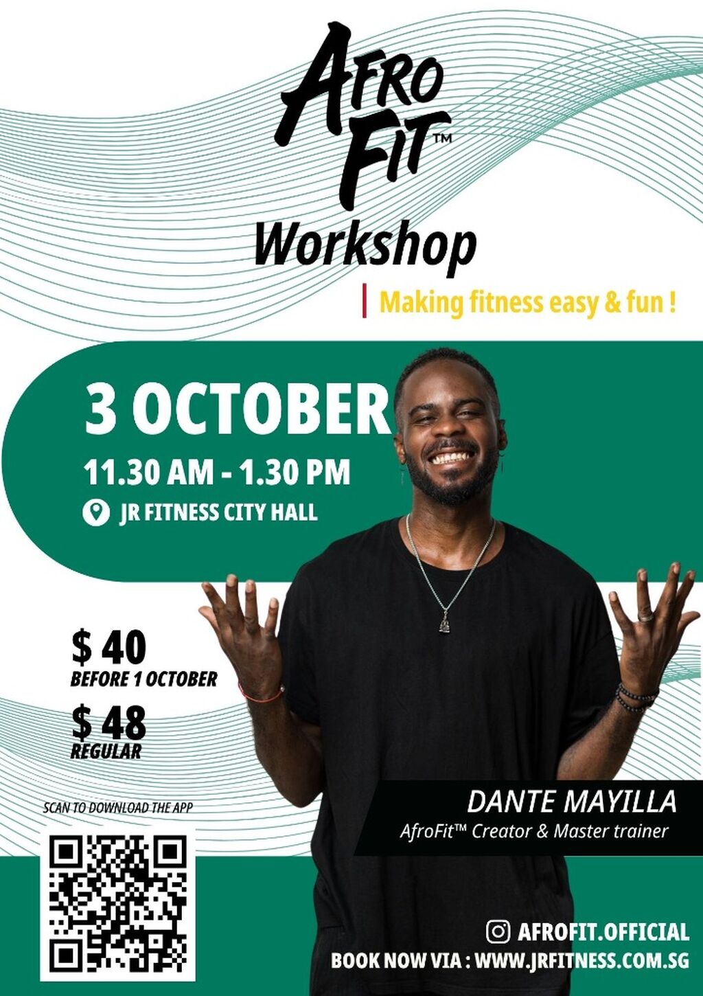 3RD OCT : AFROFIT&trade; WORKSHOP WITH DANTE MAYILLA
