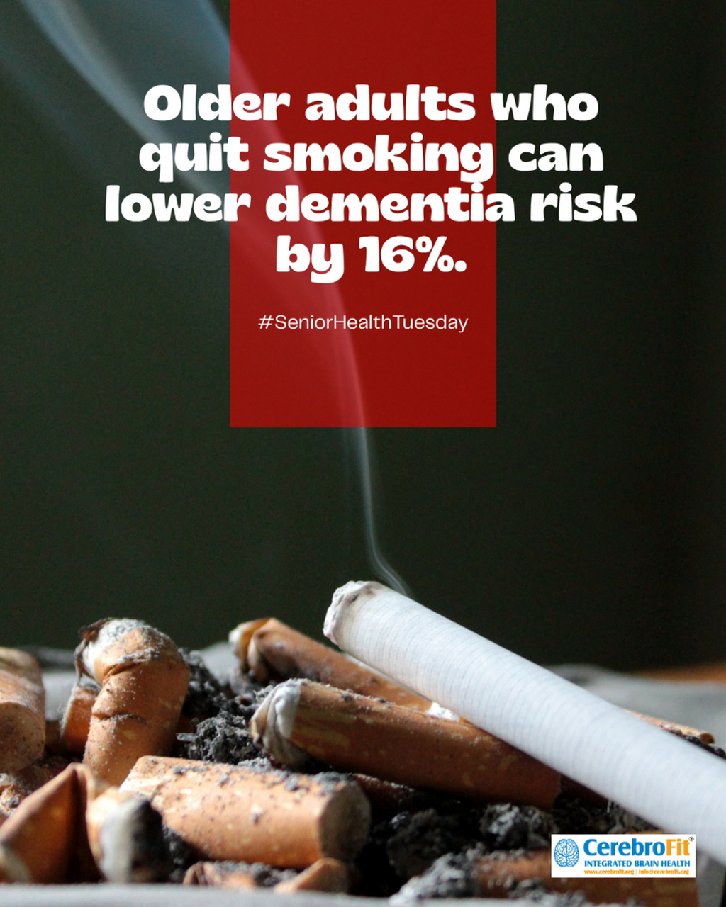 Older adults who quit smoking can lower dementia risk by 16%