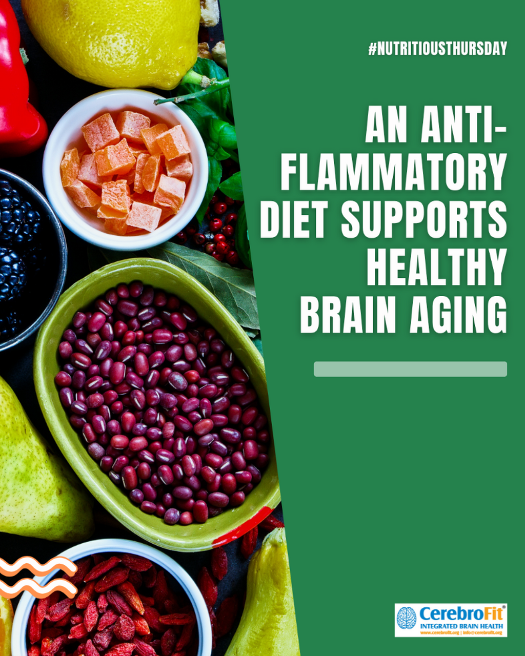 An anti-inflammatory diet supports healthy brain aging