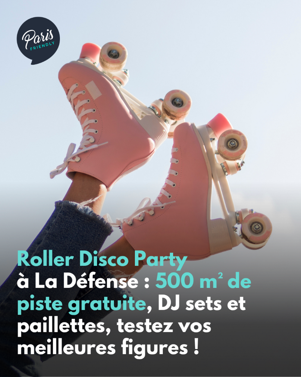 Roller Disco Party  &agrave; La D&eacute;fense : 500 m&sup2; de piste gratuite, DJ sets et paillettes, testez vos meilleures figures !