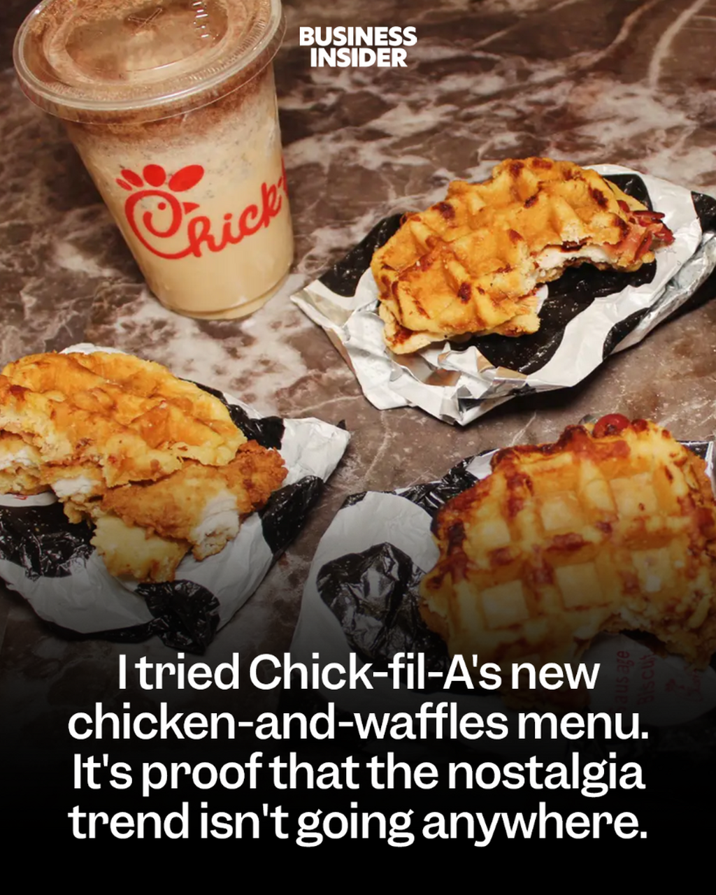 I tried Chick-fil-A's new chicken-and-waffles menu. It's proof that the nostalgia trend isn't going anywhere.