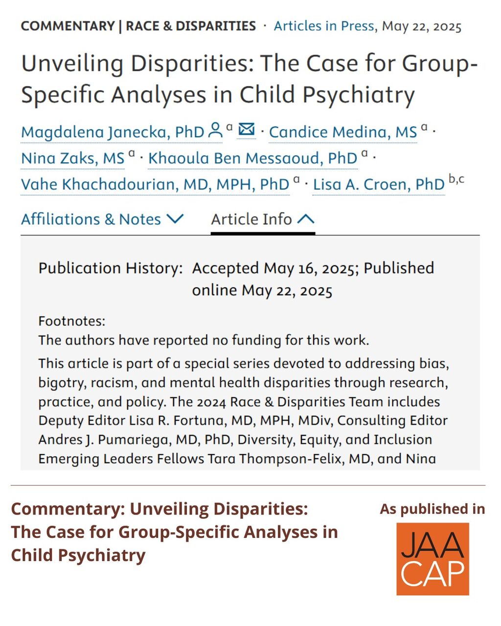 Unveiling Disparities: The Case for Group-Specific Analyses in Child Psychiatry