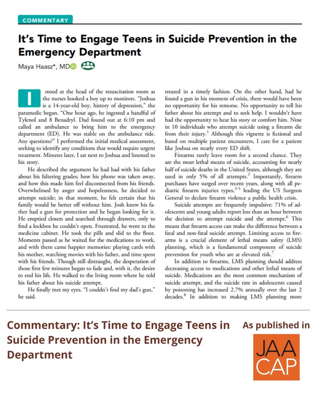 It&rsquo;s Time to Engage Teens in Suicide Prevention in the Emergency Department