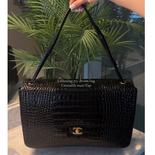 Chanel crocodile maxi flap bag 