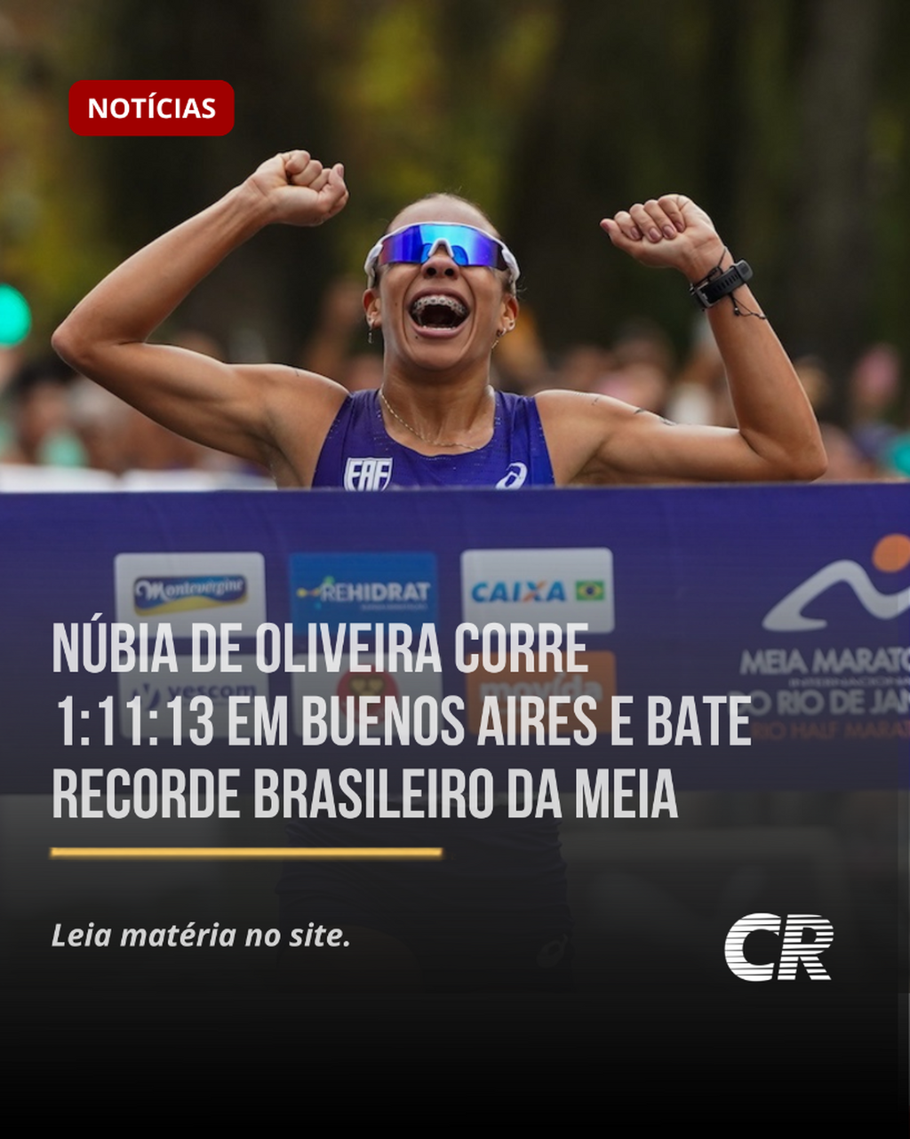 N&uacute;bia de Oliveira corre 1:11:13 em Buenos Aires e bate recorde brasileiro da meia maratona ap&oacute;s 35 anos