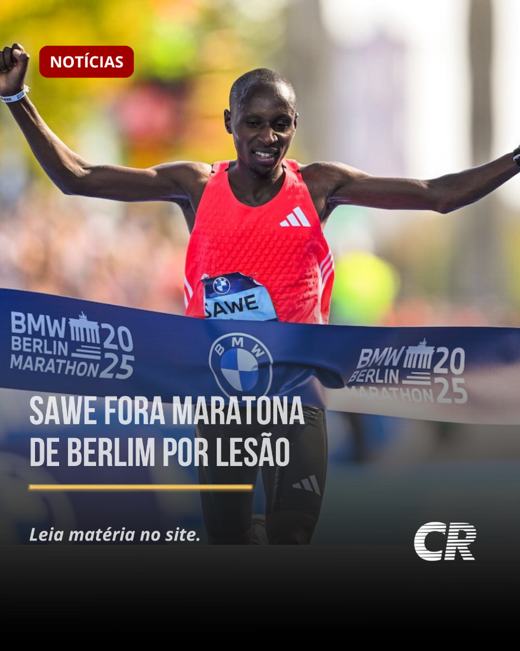 Sabastian Sawe fora Maratona de Berlim por les&atilde;o