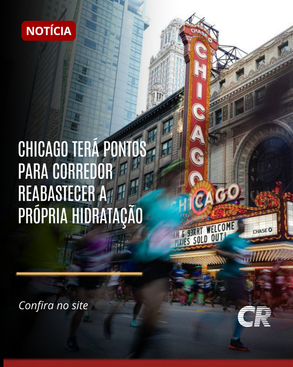 Chicago ter&aacute; pontos para corredor reabastecer a pr&oacute;pria hidrata&ccedil;&atilde;o