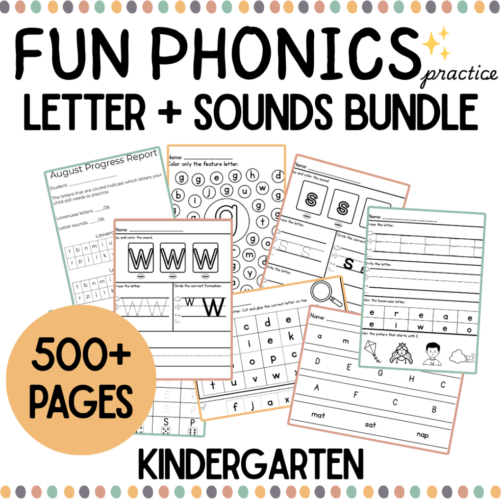 Kindergarten Letters + Sounds Bundle