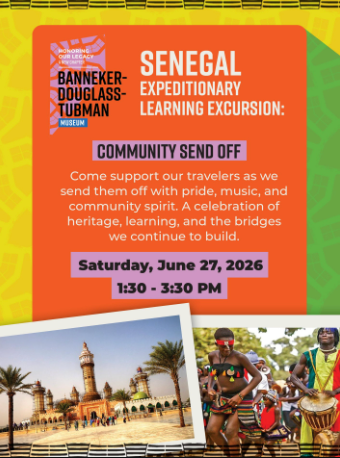 The BDTM Youth Arts & Leadership Program invites you to a special community send off honoring our student travelers as they prepare for an educational journey to Senegal. 🌍
