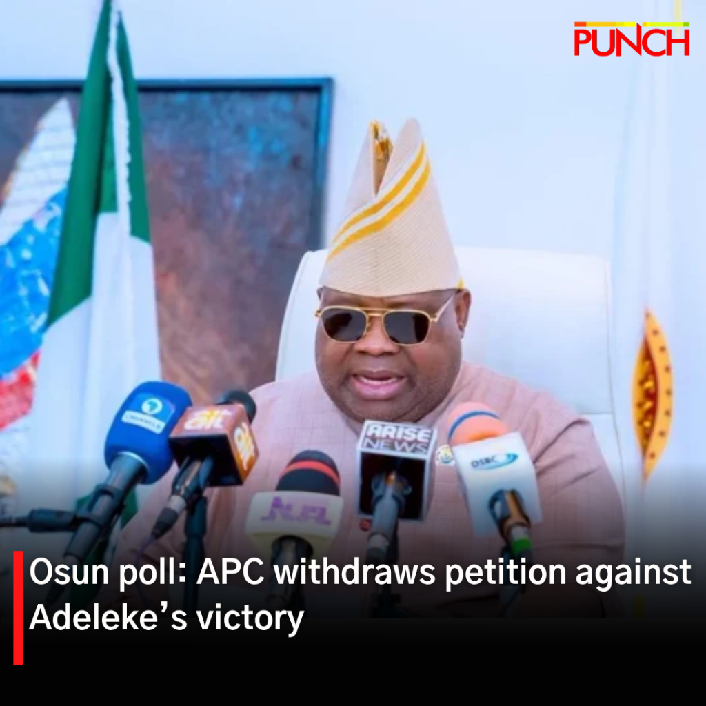 Osun poll: APC withdraws petition against Adeleke&rsquo;s victory