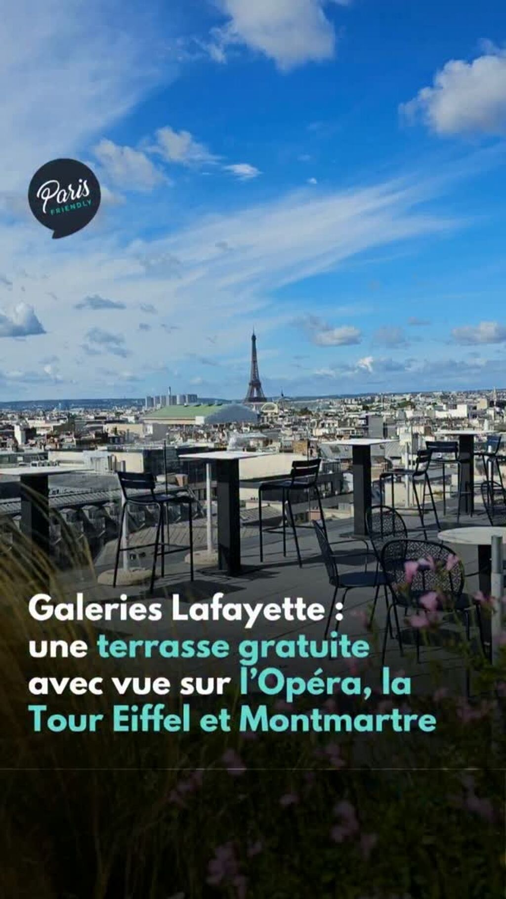 Une terrasse gratuite, l&rsquo;Op&eacute;ra sous les yeux et la tour Eiffel au loin : difficile de faire plus parisien.