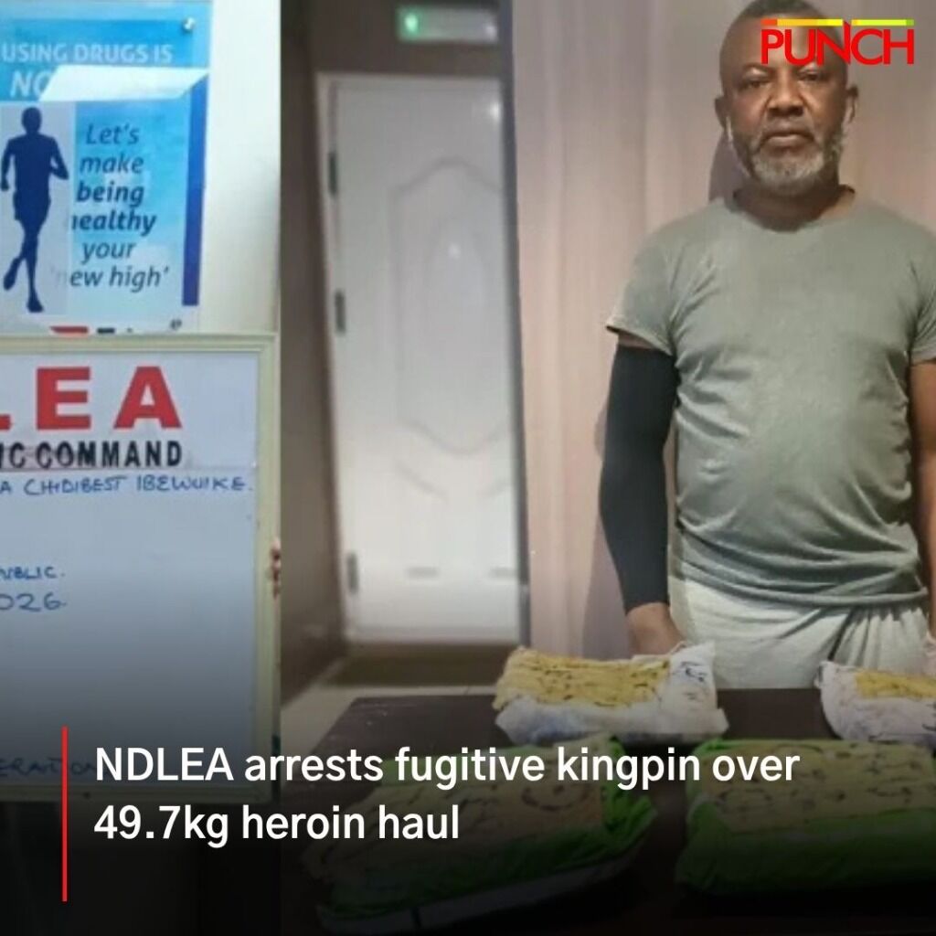 NDLEA arrests fugitive kingpin over 49.7kg heroin haul