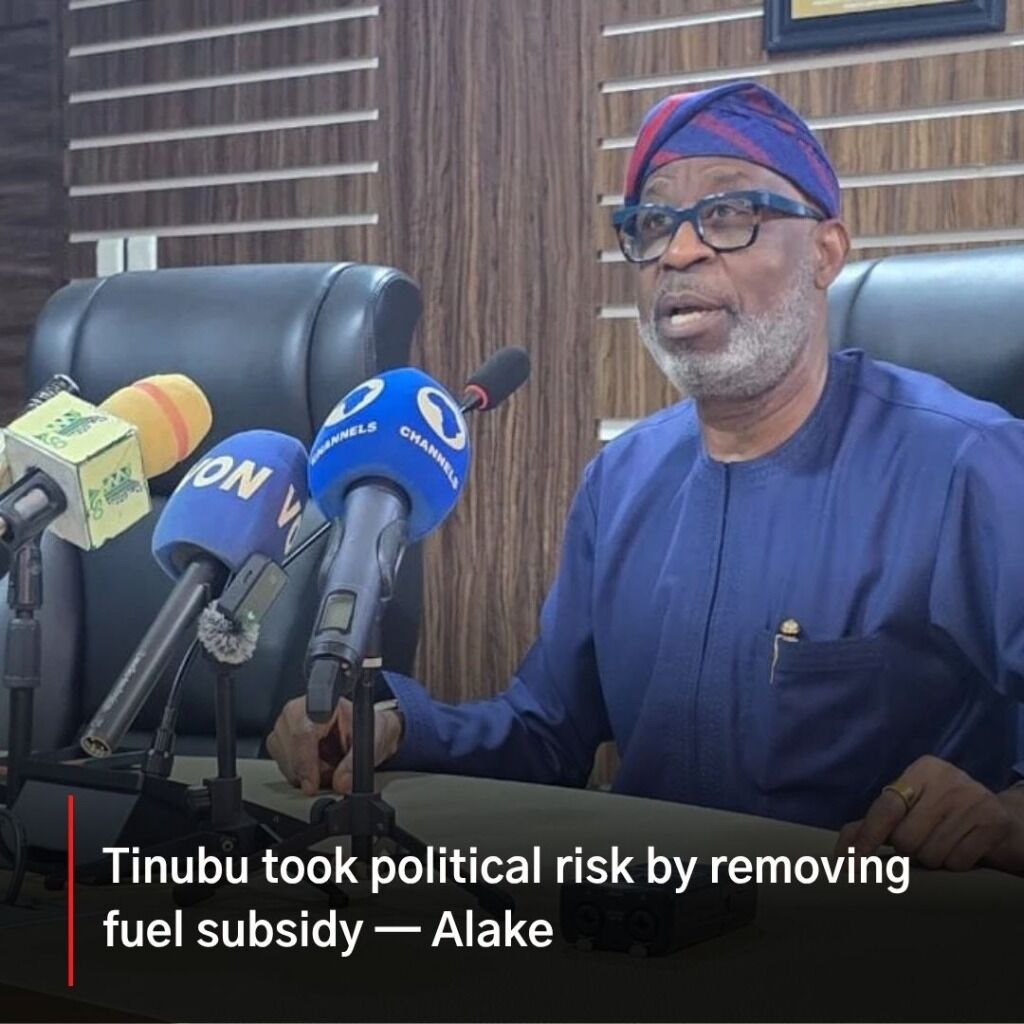 Tinubu took political risk by removing fuel subsidy &mdash; Alake