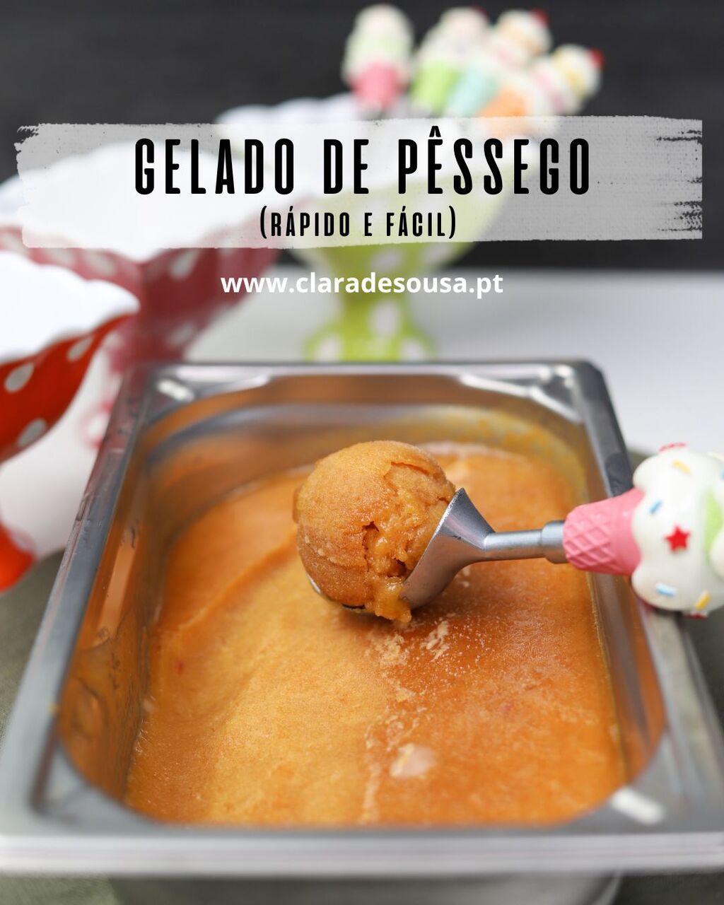 gelado pessego