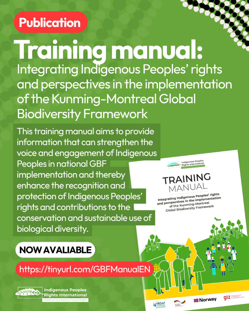 TRAINING MANUAL || Integrating Indigenous Peoples&rsquo; rights and perspectives in the implementation of the Kunming-Montreal Global Biodiversity Framework