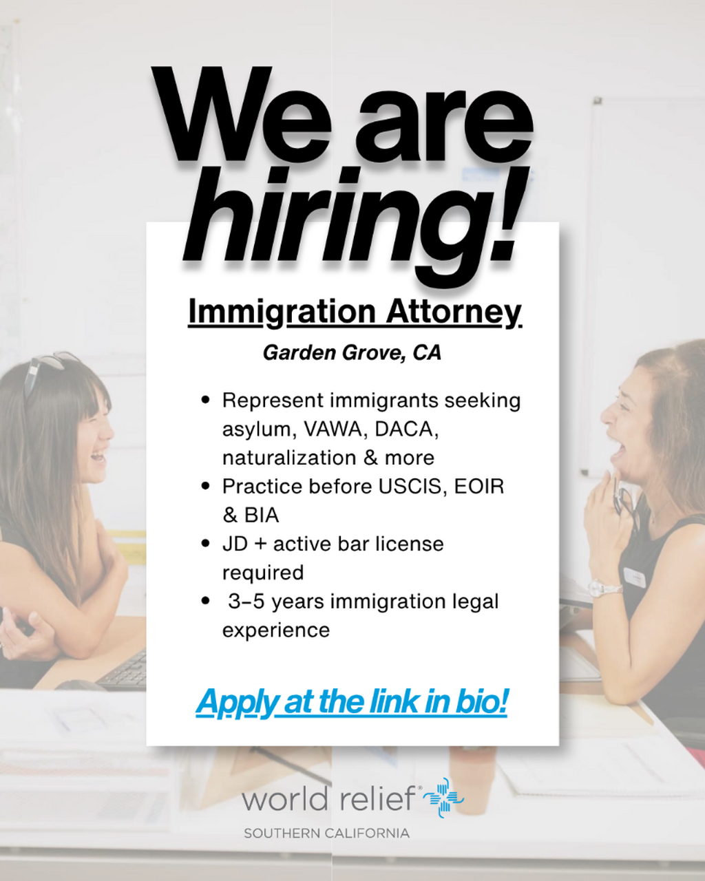 Hiring: Immigration Attorney