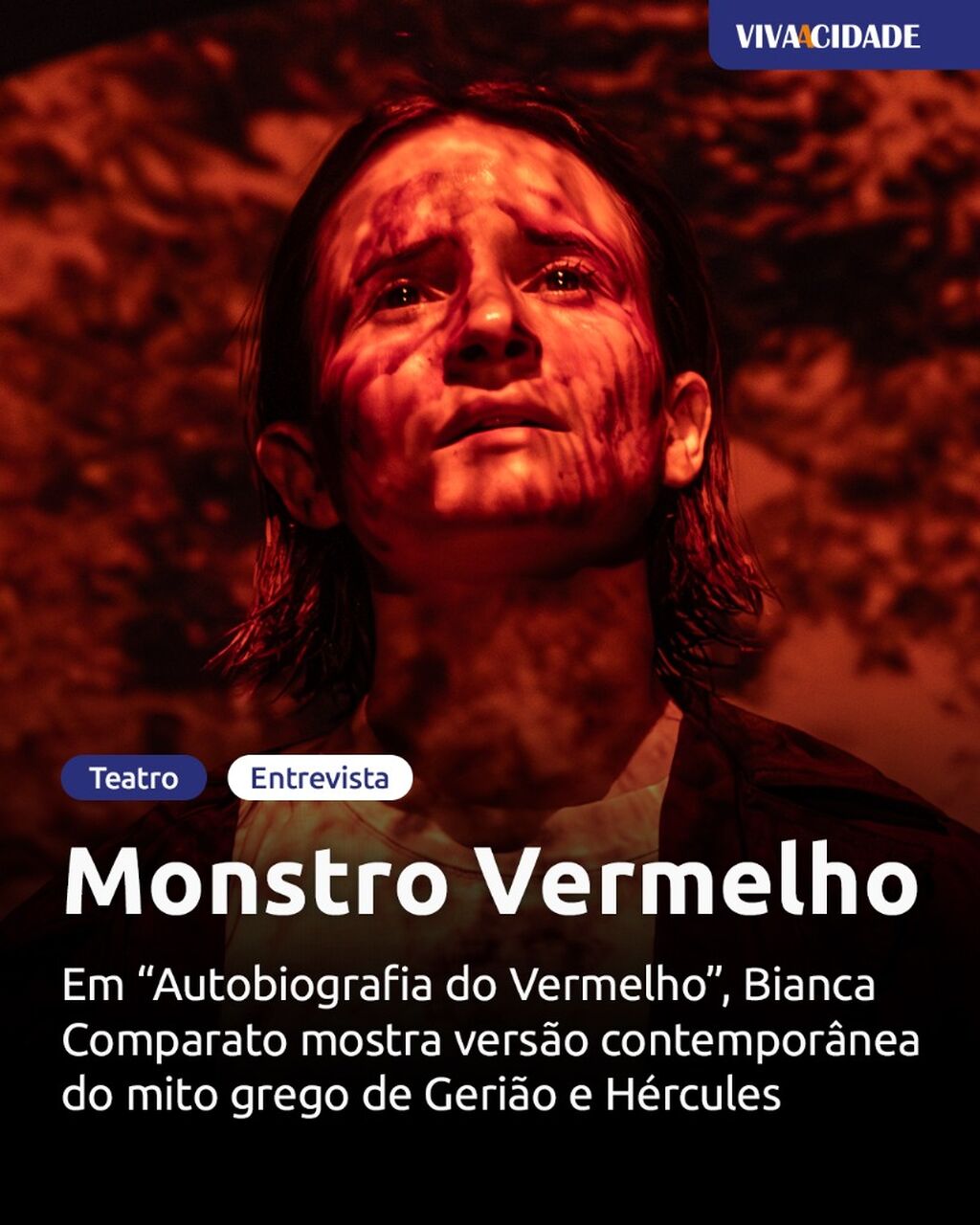 Bianca Comparato tem asas de monstro m&iacute;tico em pe&ccedil;a