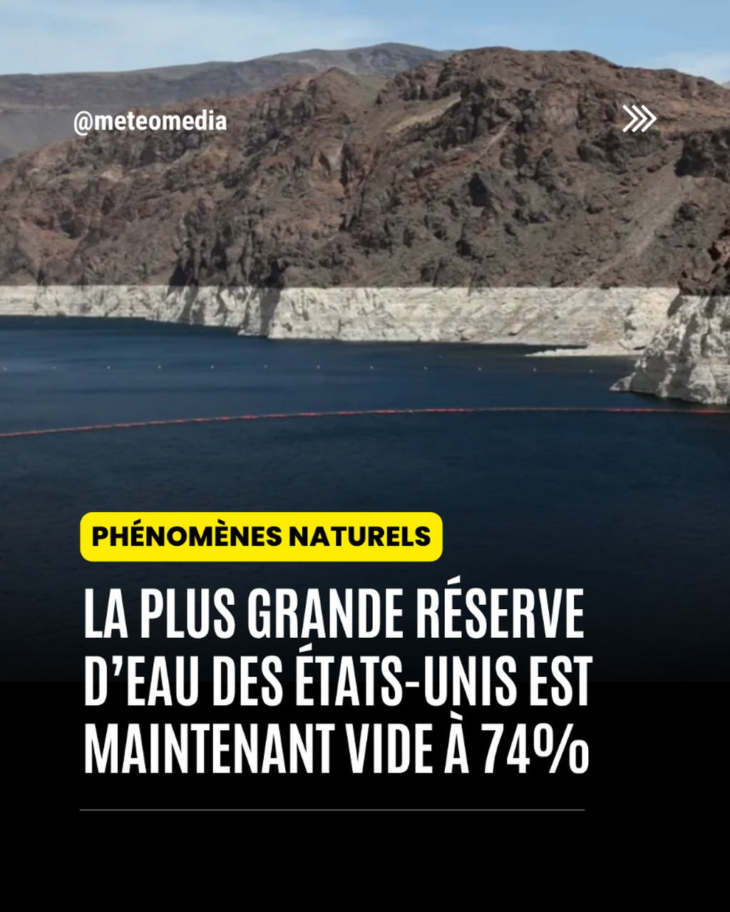 La plus grande r&eacute;serve d'eau aux &Eacute;tats-Unis atteint un niveau alarmant
