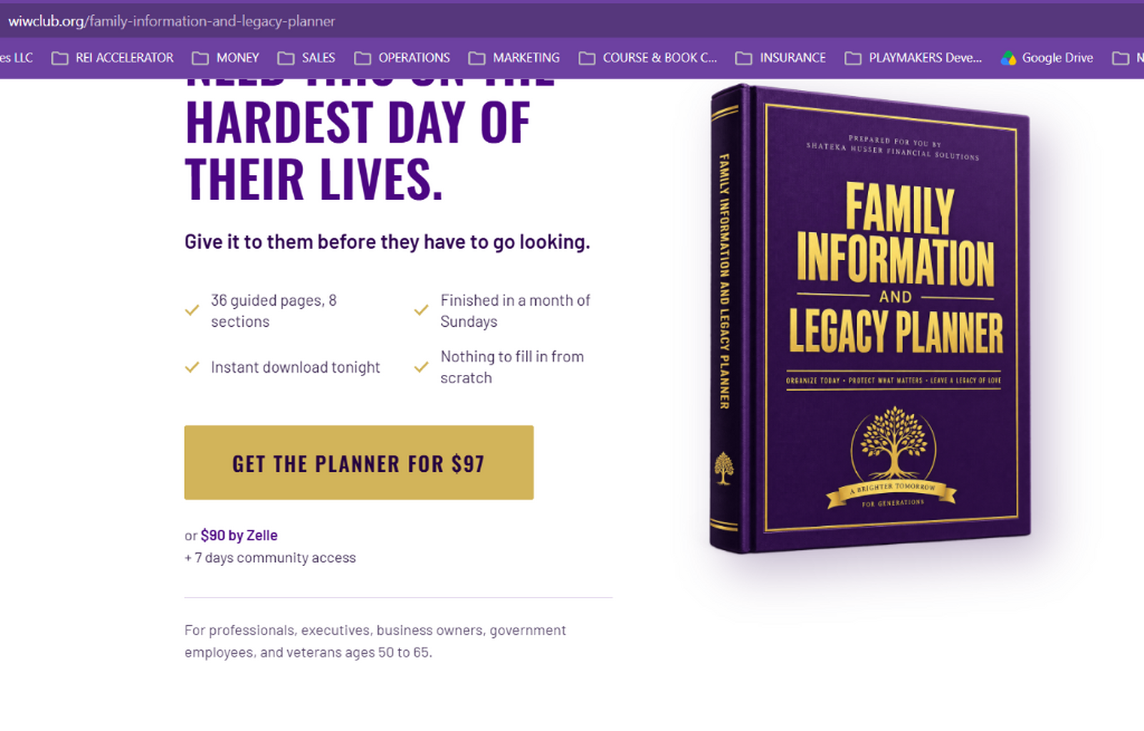 YOUR FAMILY LEGACY PLANNER!!!
