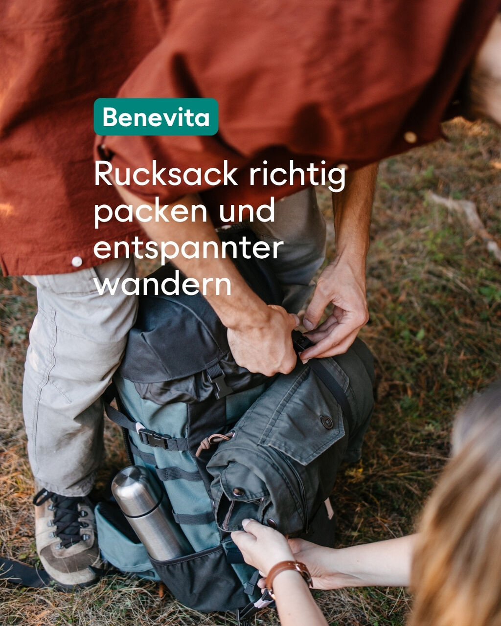 Benevita App Beitrag Rucksack packen
