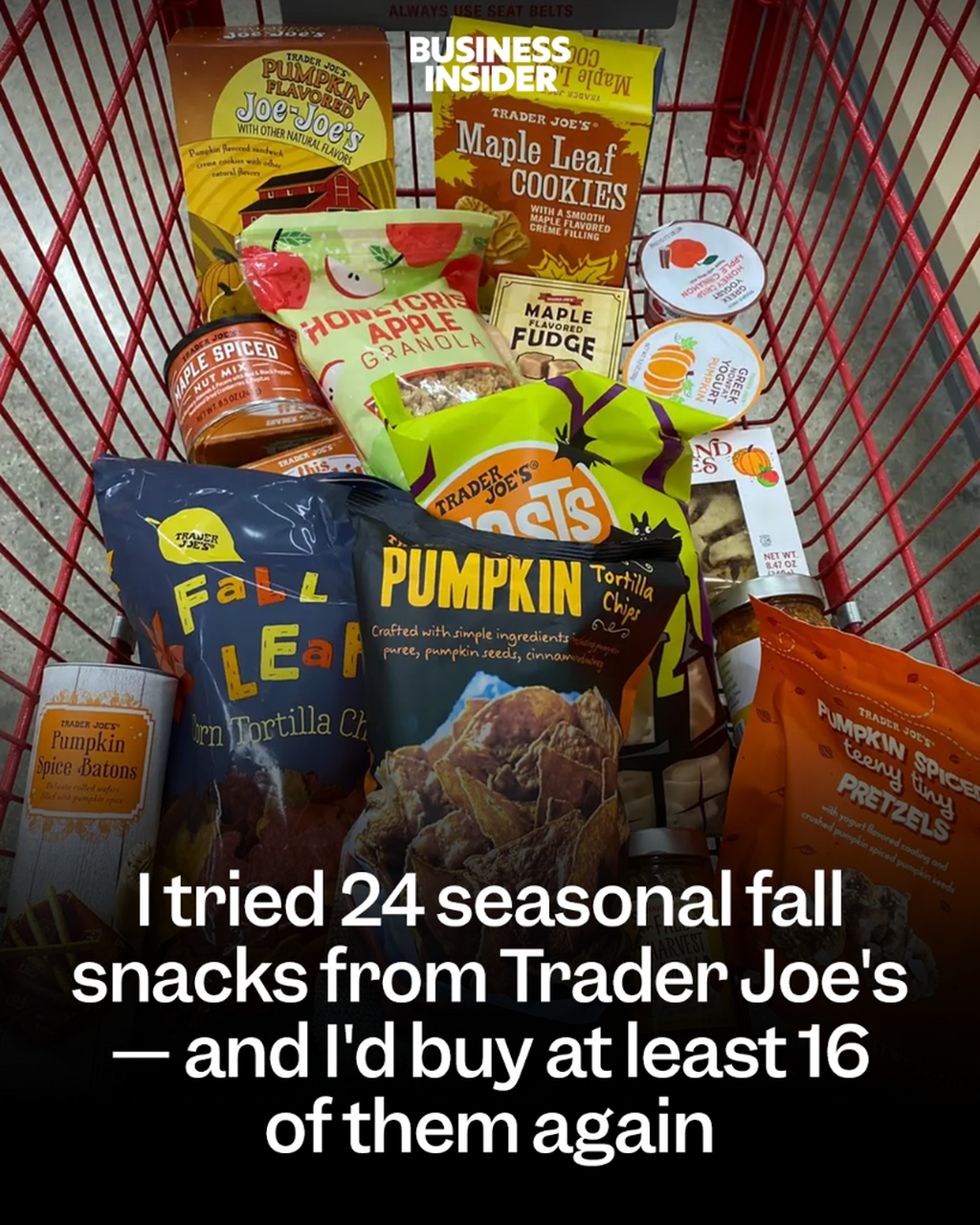 I tried 24 seasonal fall snacks from Trader Joe's &mdash; and I'd buy at least 16 of them again