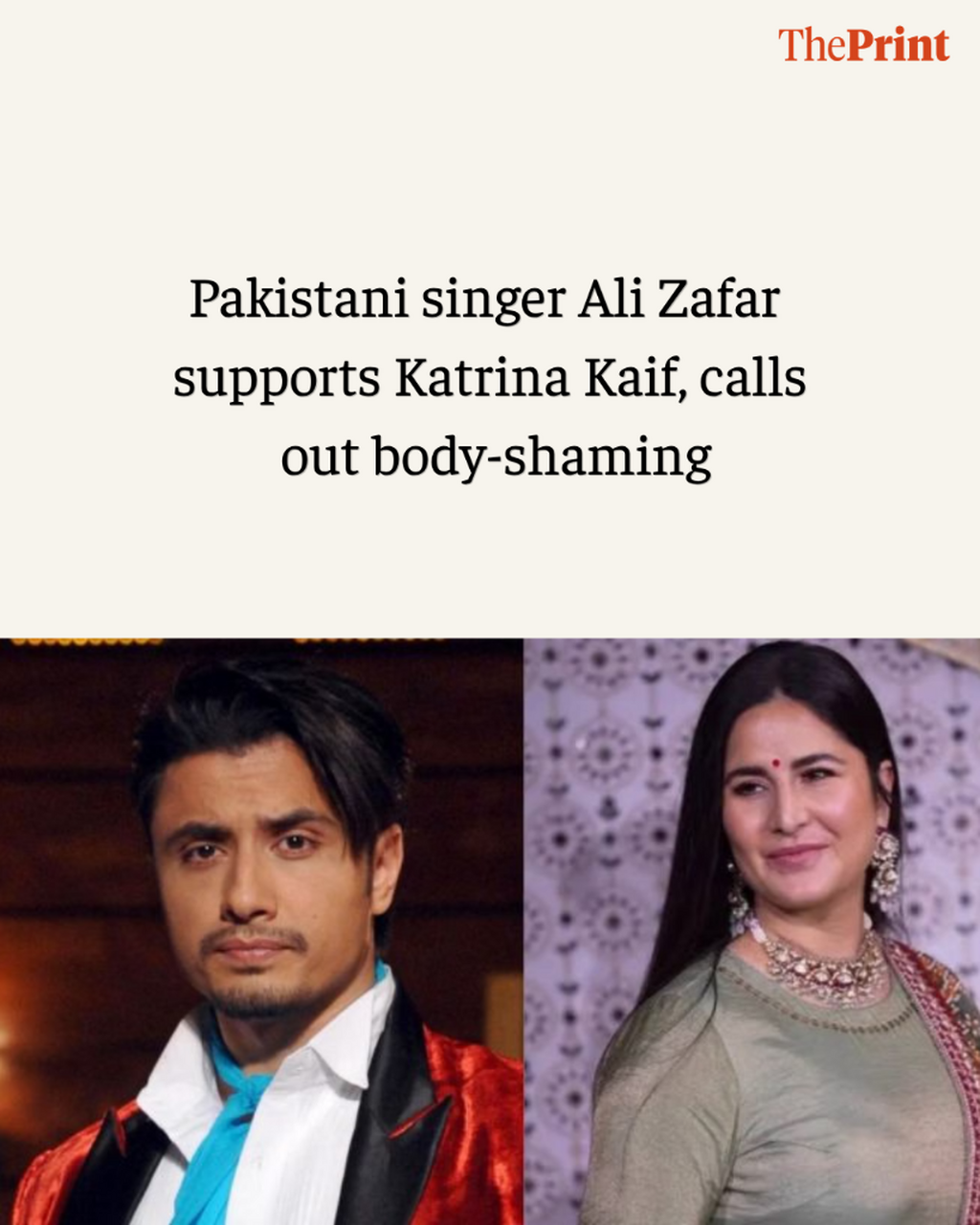 Pakistani singer Ali Zafar supports Katrina Kaif, calls out body-shaming