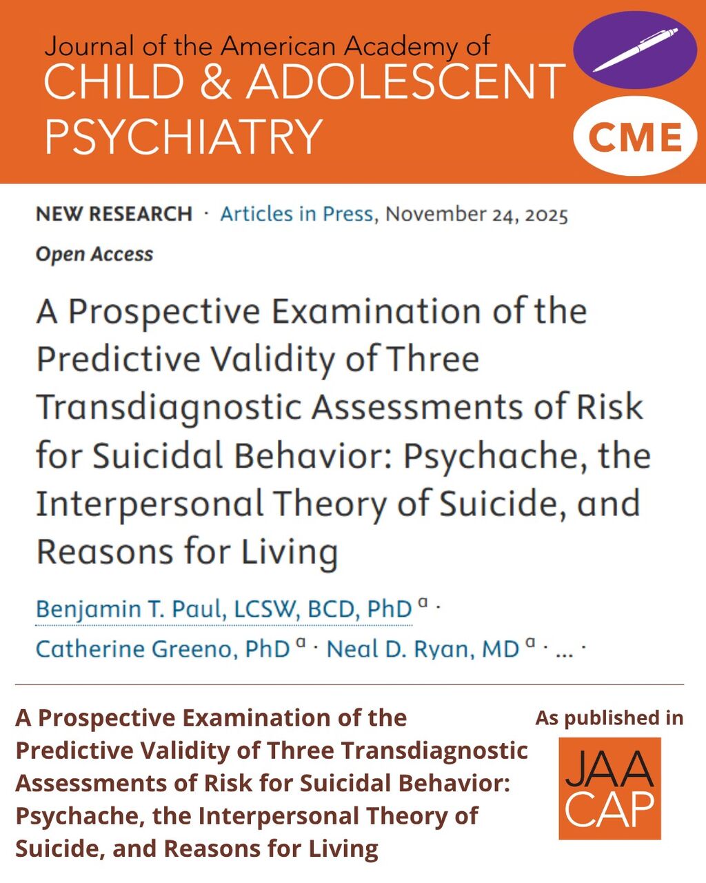 A Prospective Examination of the Predictive Validity of Three Transdiagnostic Assessments of Risk for Suicidal Behavior: Psychache, the Interpersonal Theory of Suicide, and Reasons for Living