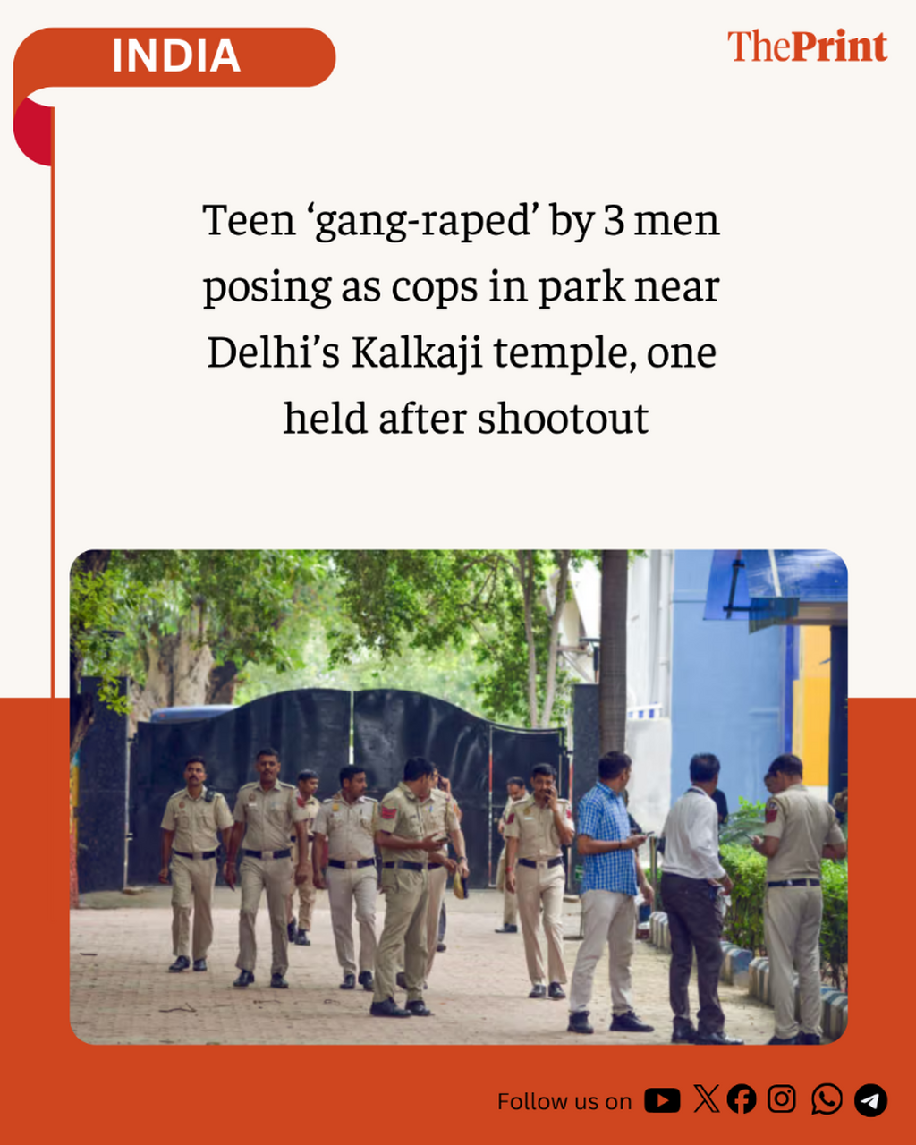 Teen &lsquo;gang-raped&rsquo; by 3 men posing as cops in park near Delhi&rsquo;s Kalkaji temple, one held after shootout