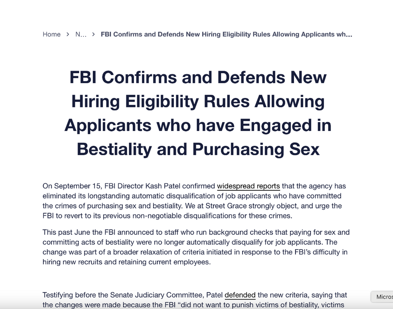 FBI Breaking News