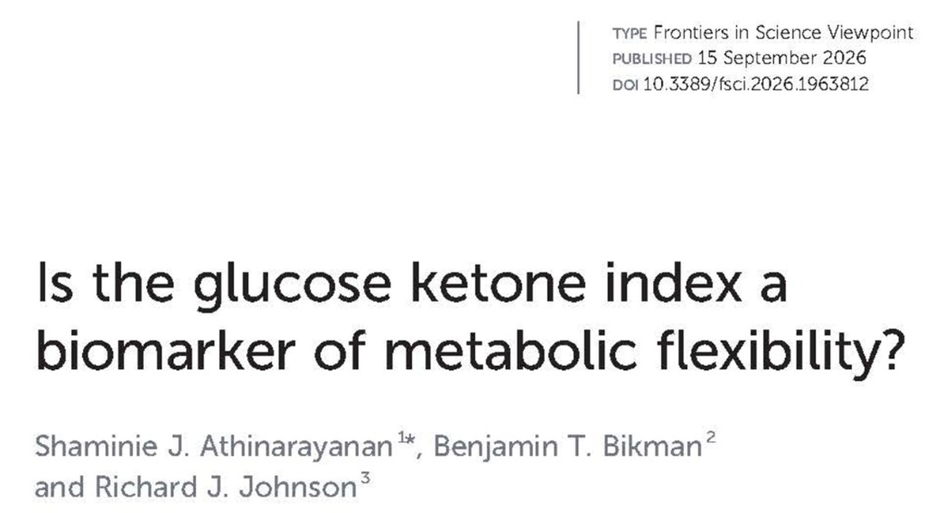 The Glucose Ketone Index for Metaboli Health