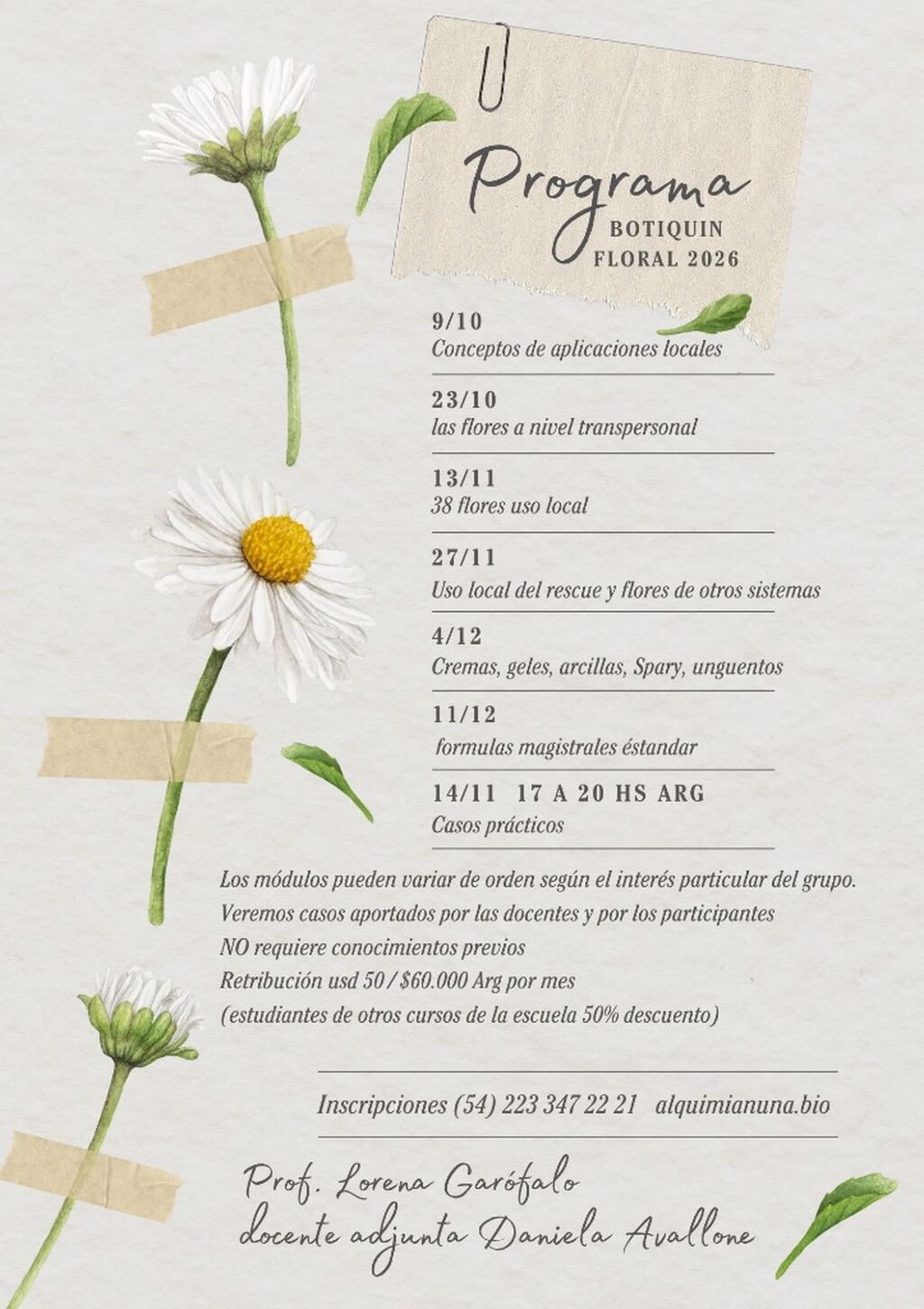 Curso de Botiqu&iacute;n Floral de Bach 