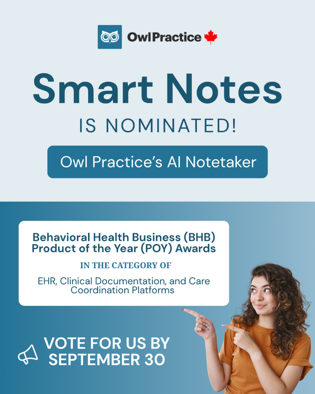 Vote For Smart Notes For Behavioral Health Business Product of the Year (POY) Award!