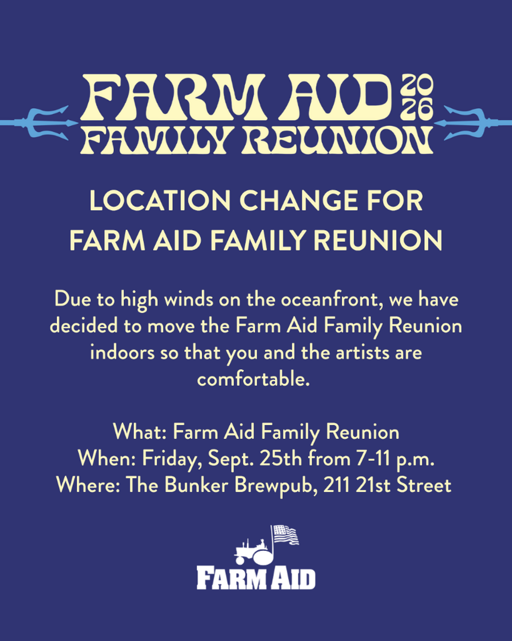 Fam reunion location change