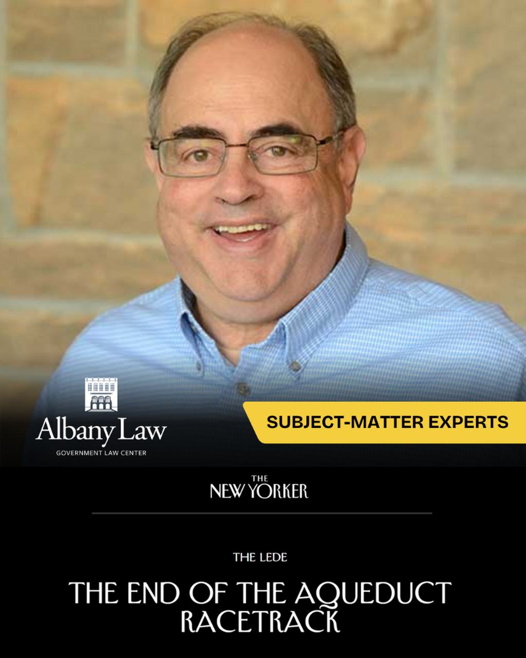 Government Lawyer-in-Residence Bennett Liebman Quoted in The New Yorker: The End of the Aqueduct Racetrack
