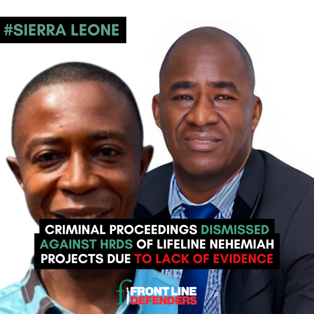 Criminal proceedings dismissed against defenders of Lifeline Nehemiah Projects