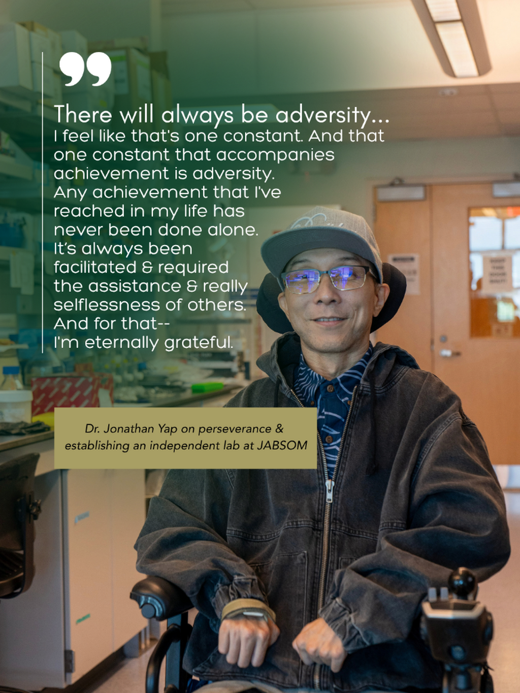 Dr. Jonathan Yap moves forward toward Research Independence