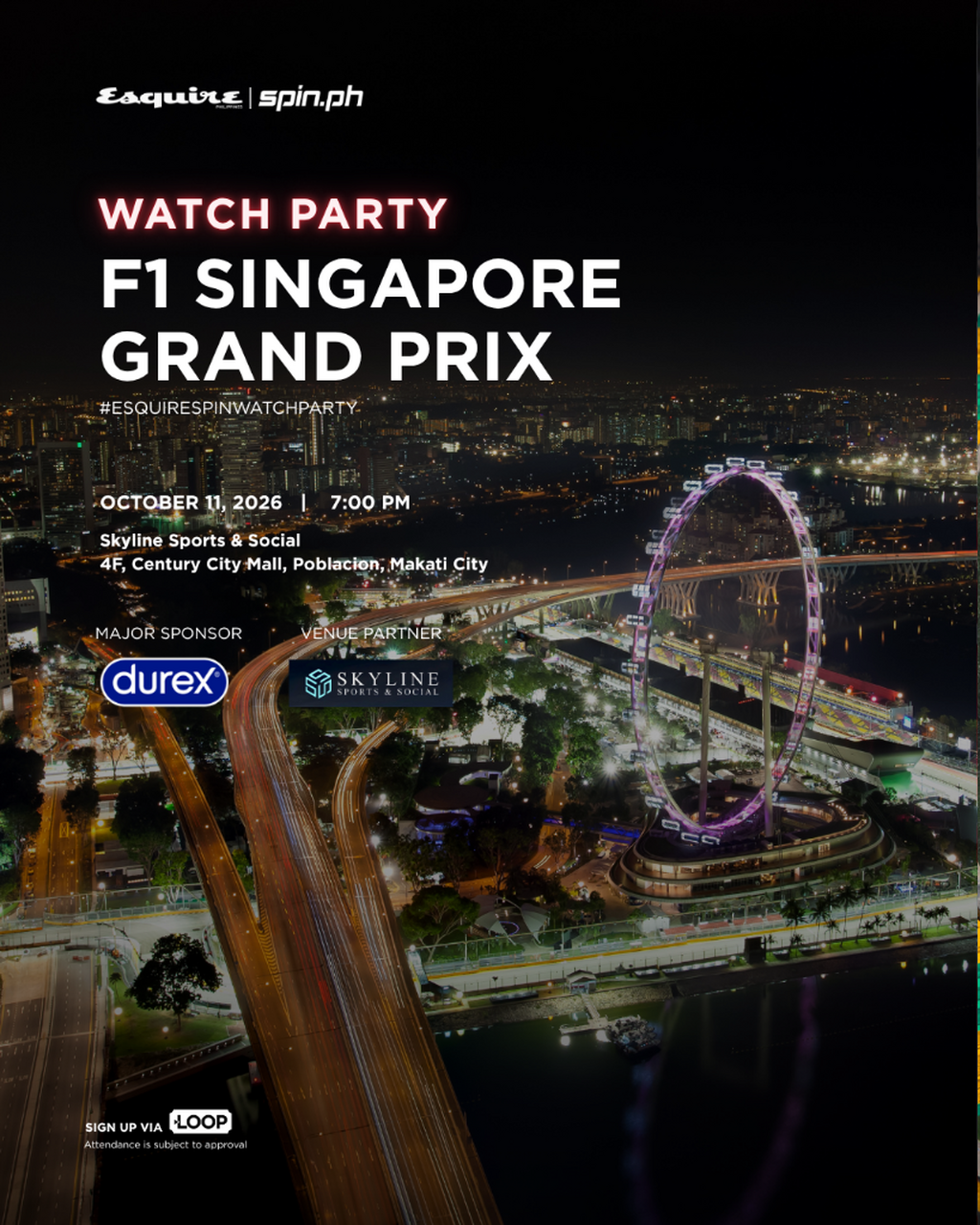 Esquire x Spin.ph Watch Party &ndash; F1 Singapore Grand Prix