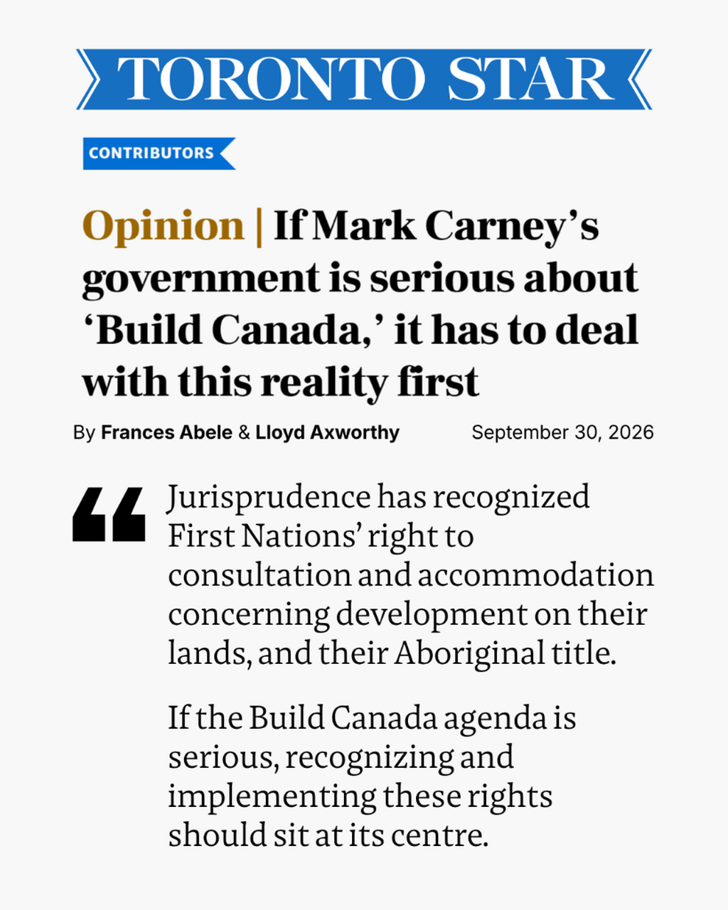 Opinion | If Mark Carney&rsquo;s government is serious about &lsquo;Build Canada,&rsquo; it has to deal with this reality first