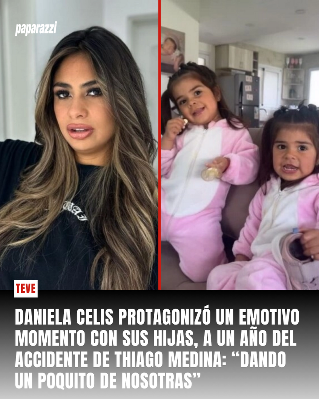 Daniela Celis protagoniz&oacute; un emotivo momento con sus hijas, a un a&ntilde;o del accidente de Thiago Medina: &ldquo;Dando un poquito de nosotras&rdquo;