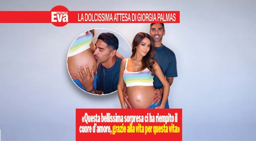 Giorgia Palmas incinta, l'annuncio social del terzo figlio