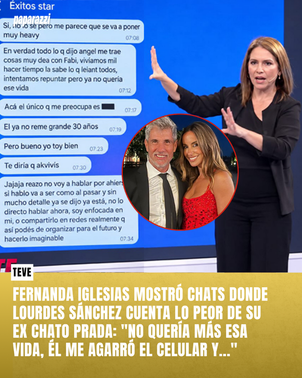 &iexcl;Esc&aacute;ndalo total! Fernanda Iglesias mostr&oacute; chats donde Lourdes S&aacute;nchez cuenta lo peor de su ex Chato Prada: "No quer&iacute;a m&aacute;s esa vida, &eacute;l me agarr&oacute; el celular y..."