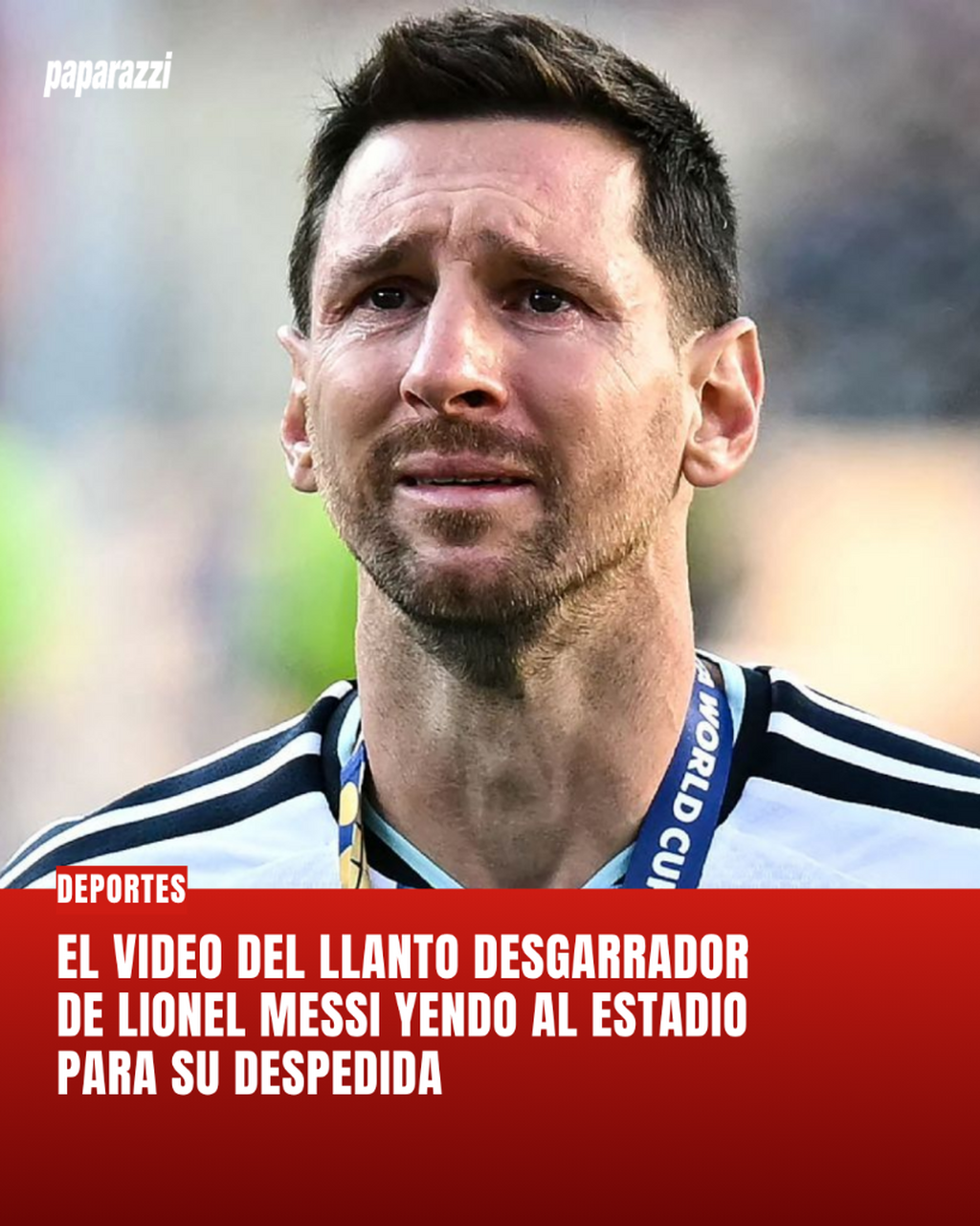 El video del llanto desgarrador de Lionel Messi yendo al estadio para su despedida
