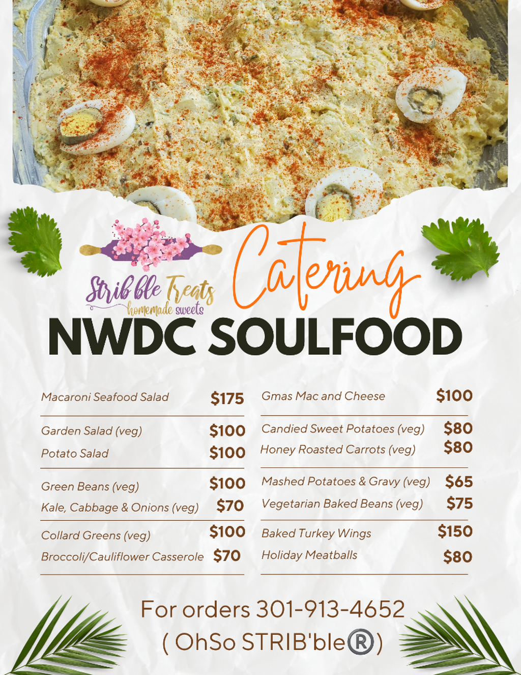 NWDC Soulfood Catering & Desserts Order Form