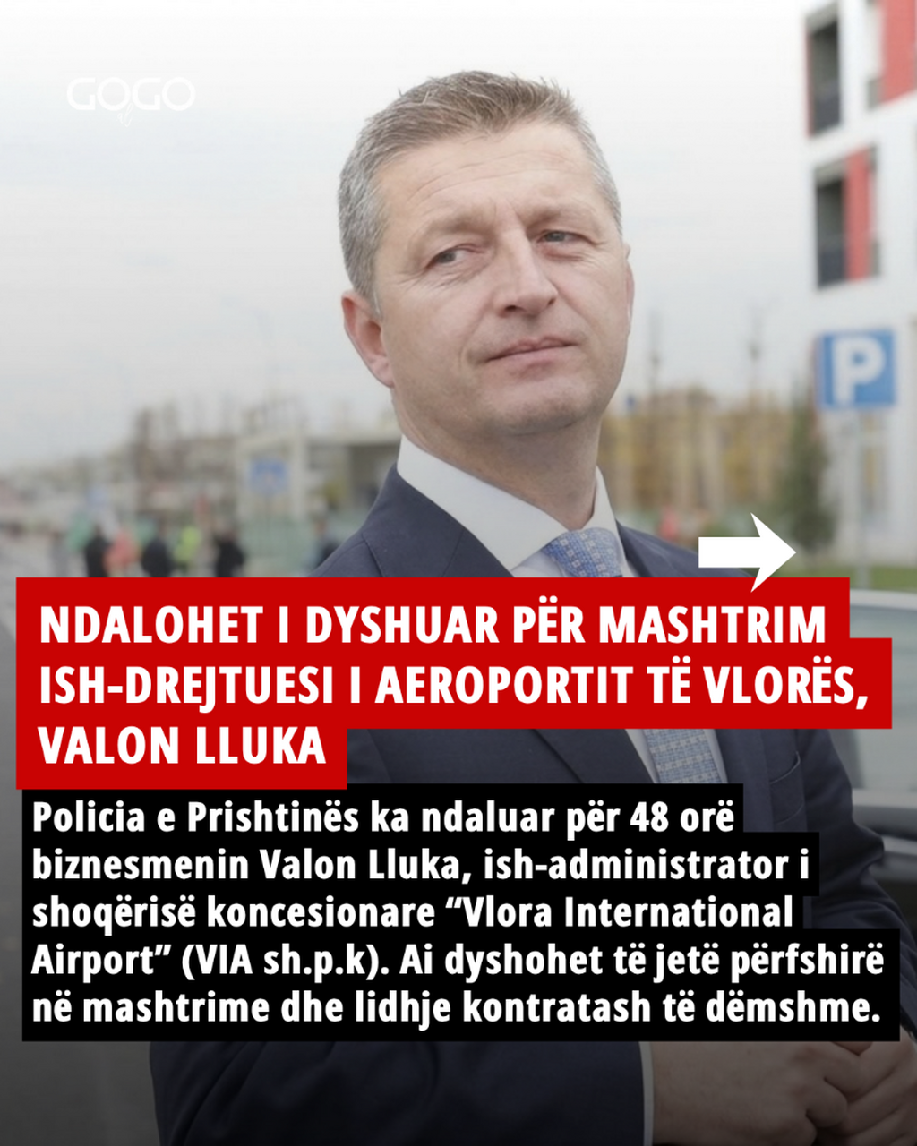 Ndalohet i dyshuar p&euml;r mashtrim ish-drejtuesi i Aeroportit t&euml; Vlor&euml;s Valon Lluka