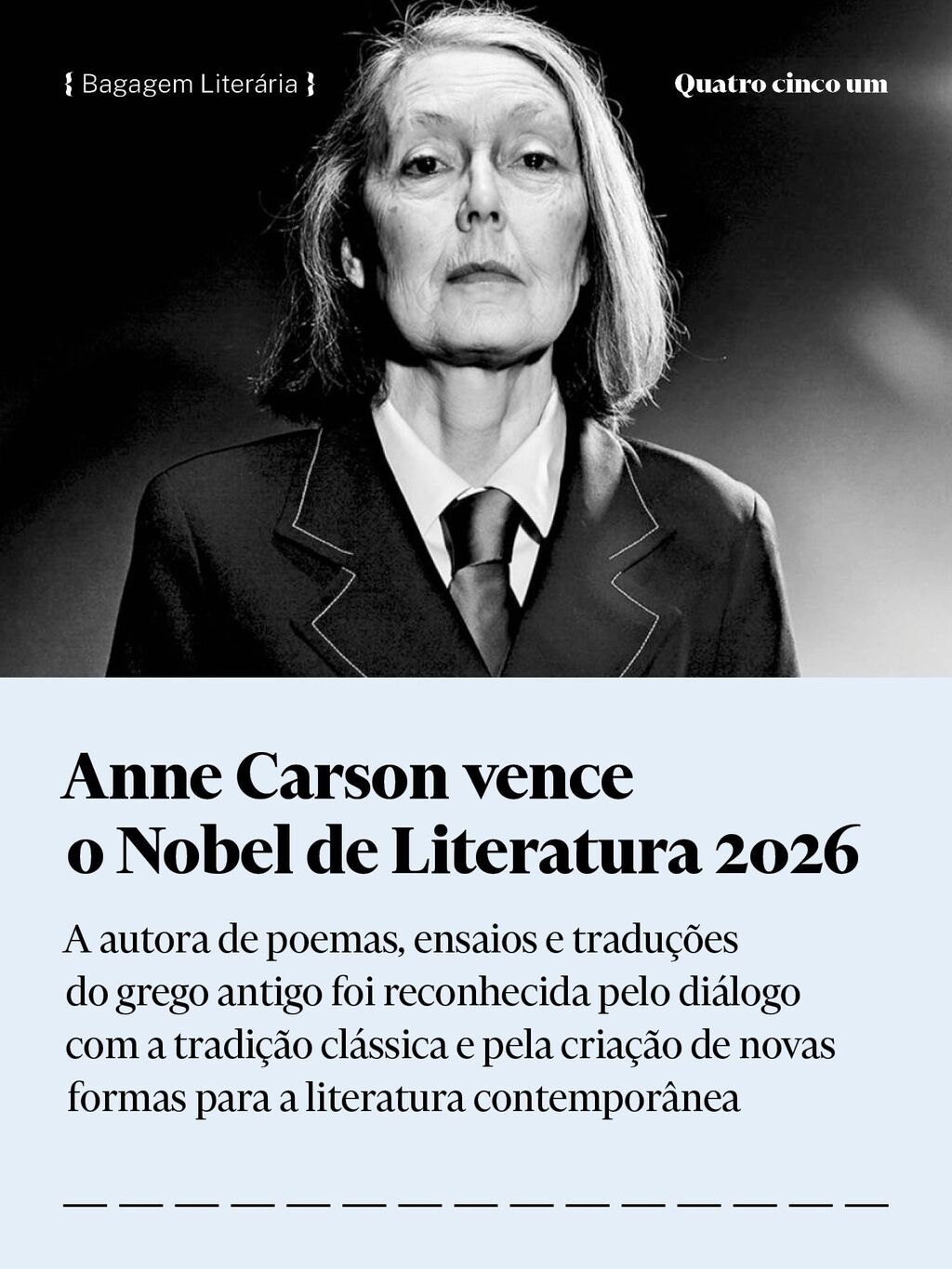 Pr&ecirc;mio Nobel | Anne Carson