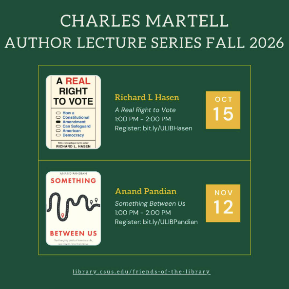 11/12: Charles Martell Author Lecture Series for Fall 2026